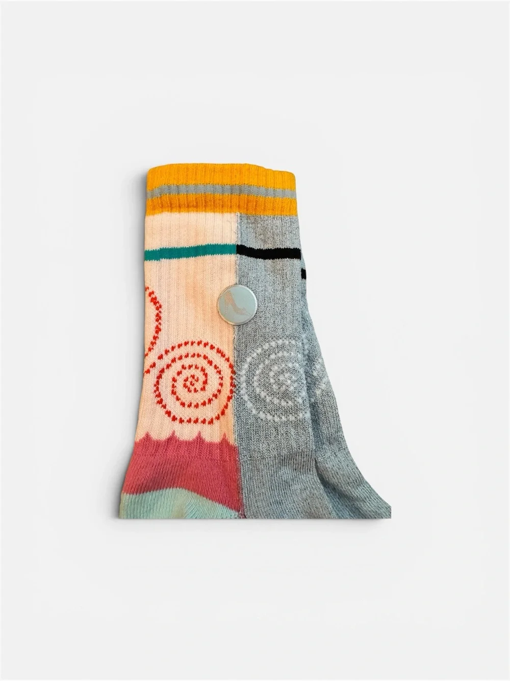 Bombas Princess Girls Colorblock Crew Socks - Yellow, Pink, Teal & Gray, Kids